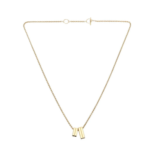 Hermes Unused gold long necklace